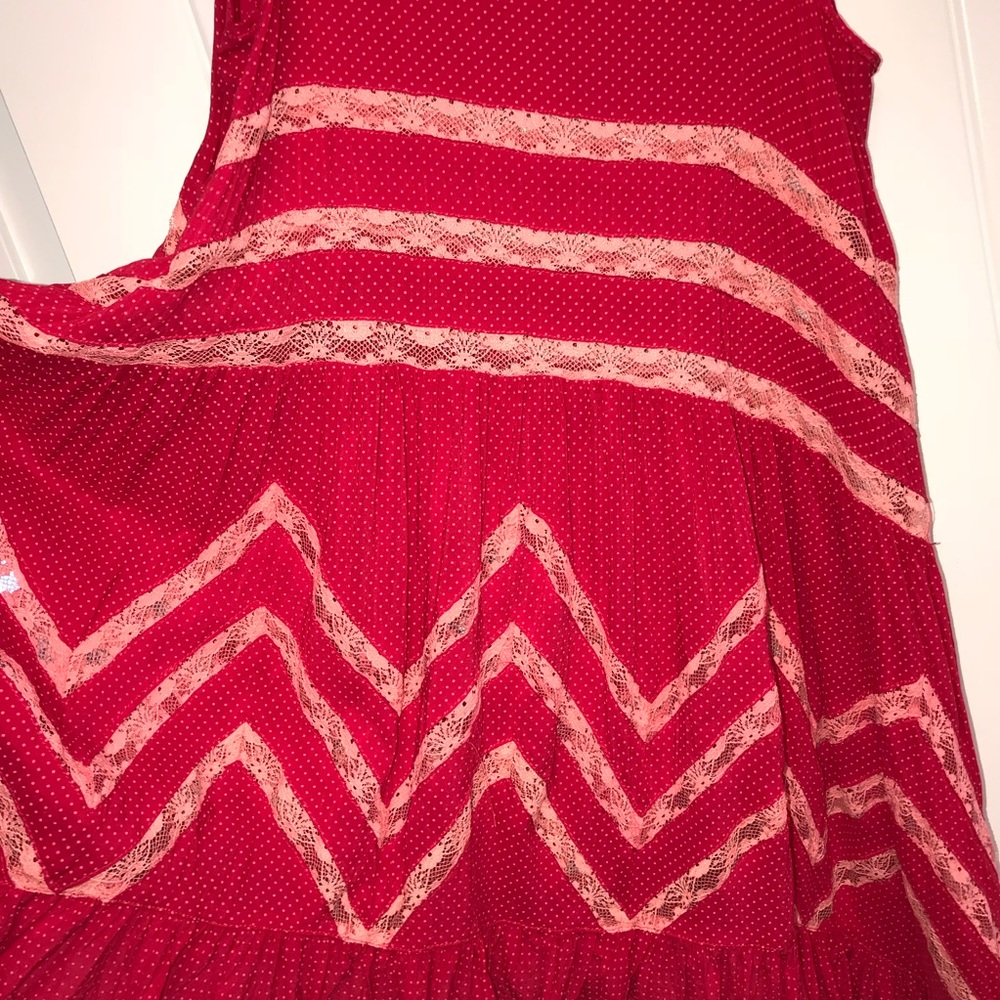 Voile and Lace Trapeze Slip Cherry Combo - Picture 6 of 7